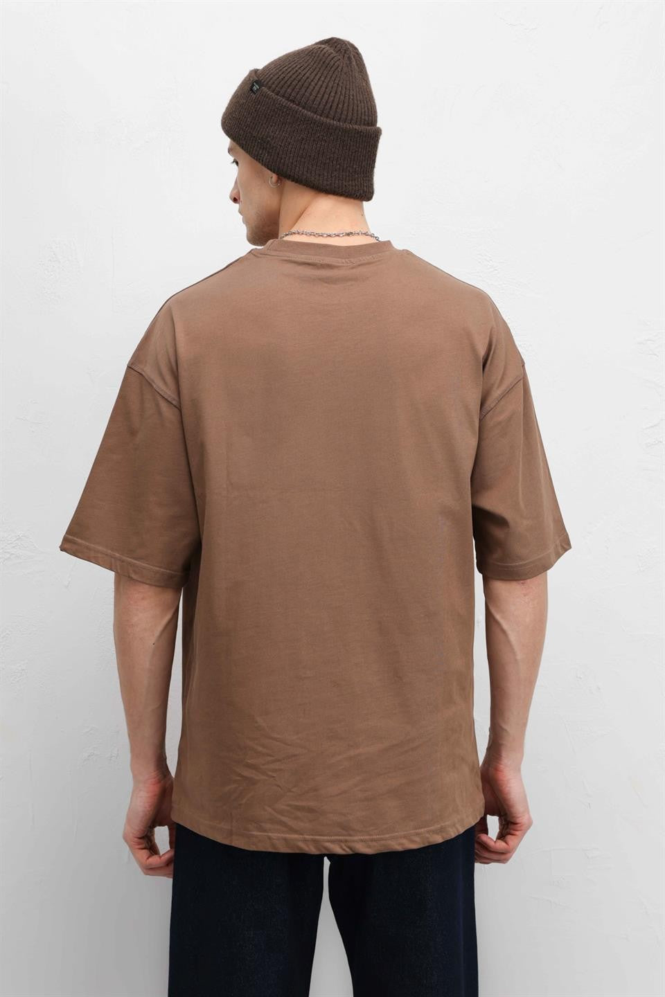 Basic Oversize Bisiklet Yaka Tişört