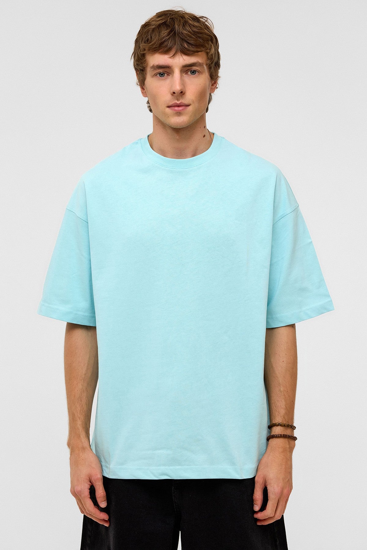Basic Oversize Bisiklet Yaka Tişört