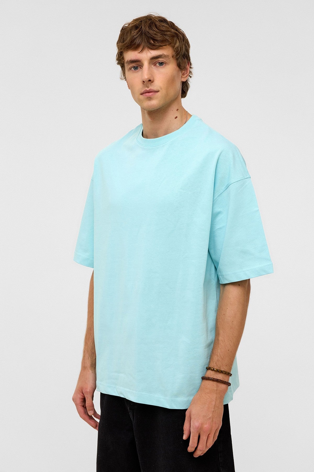 Basic Oversize Bisiklet Yaka Tişört