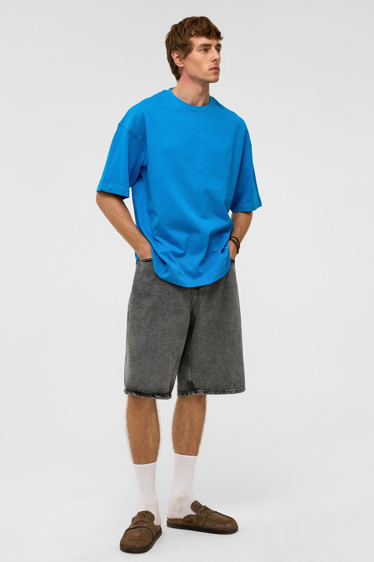 Basic Oversize Bisiklet Yaka Tişört