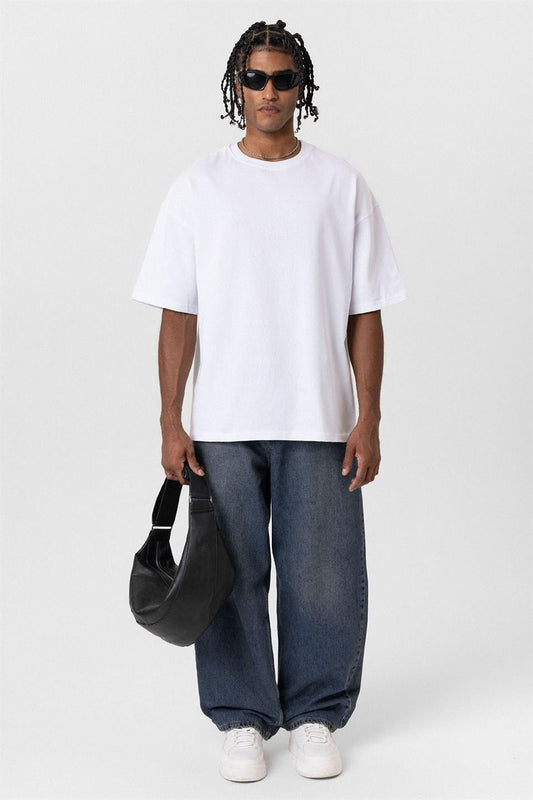 Basic Oversize Bisiklet Yaka Tişört