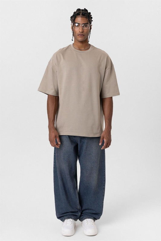Basic Oversize Bisiklet Yaka Tişört