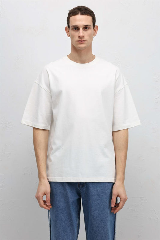 Basic Oversize Bisiklet Yaka Tişört