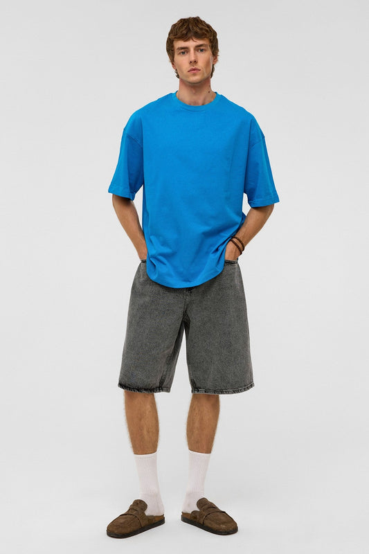 Basic Oversize Bisiklet Yaka Tişört