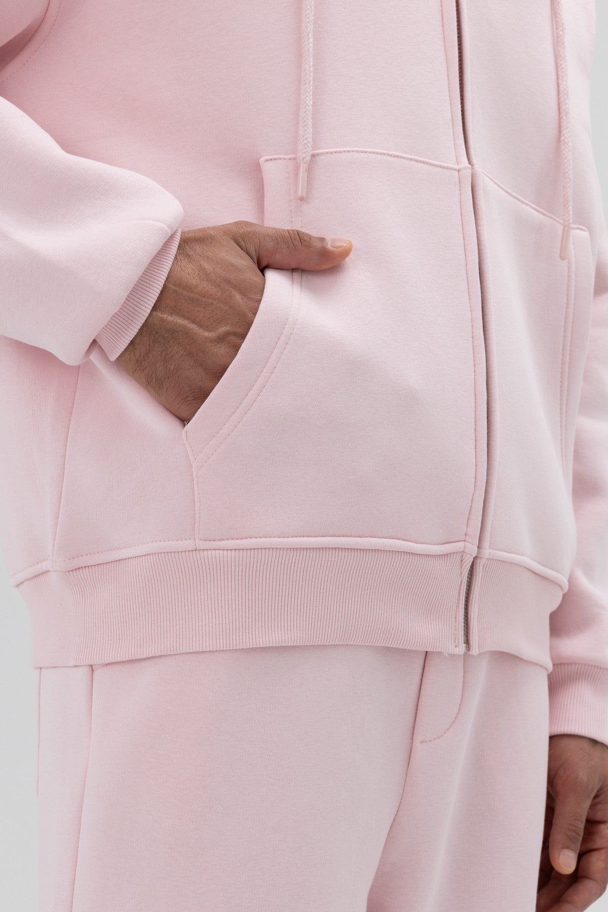 Basic Fermuarlı Oversize Kapüşonlu Sweatshirt