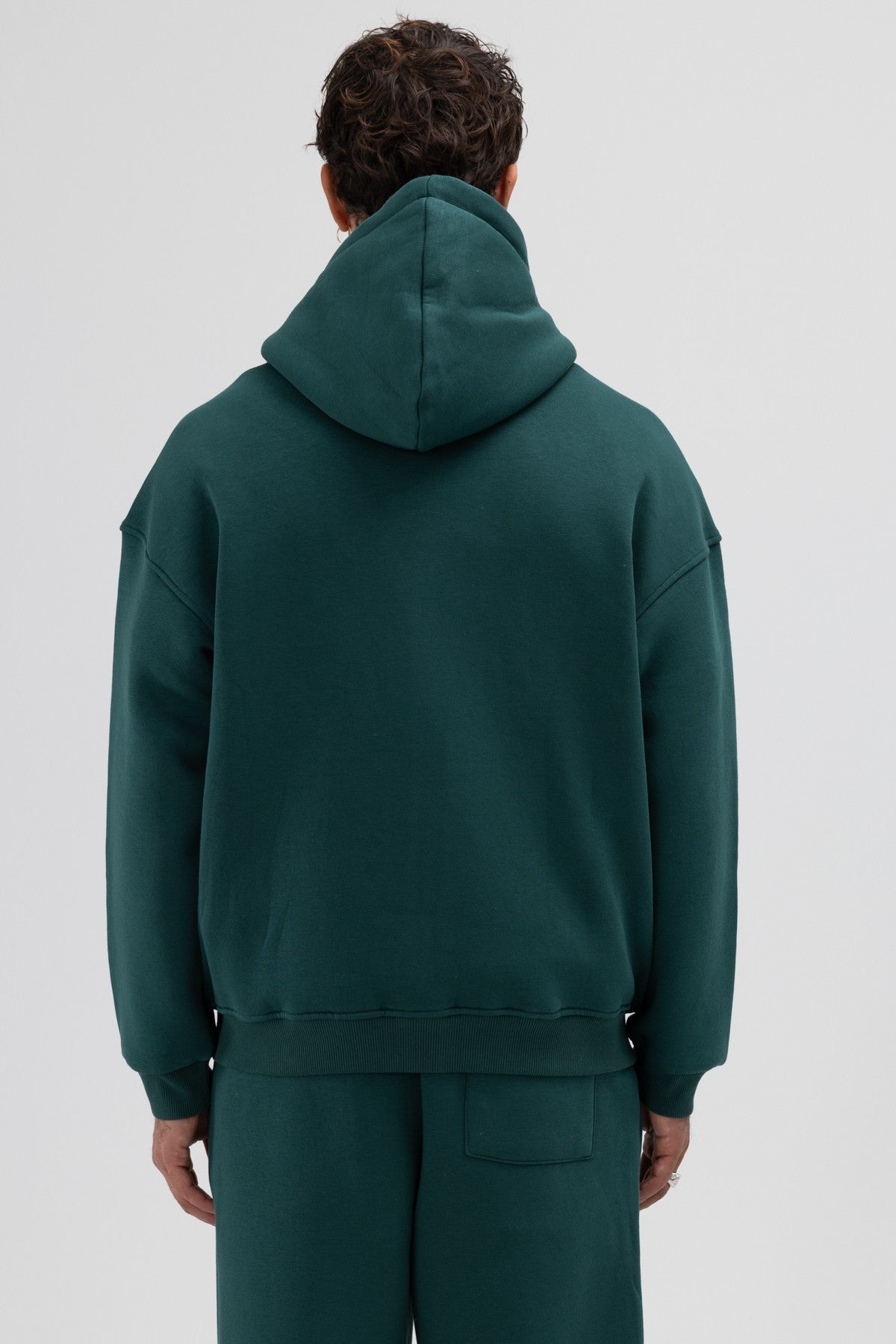 Basic Fermuarlı Oversize Kapüşonlu Sweatshirt