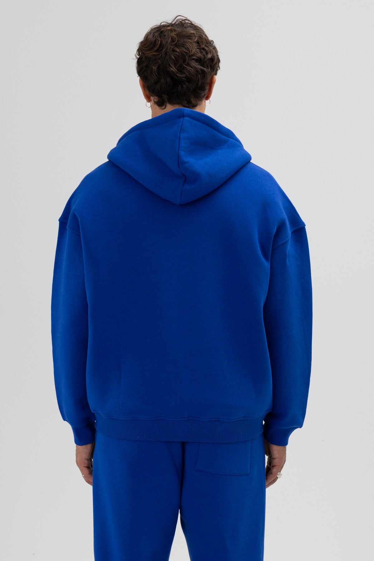 Basic Fermuarlı Oversize Kapüşonlu Sweatshirt