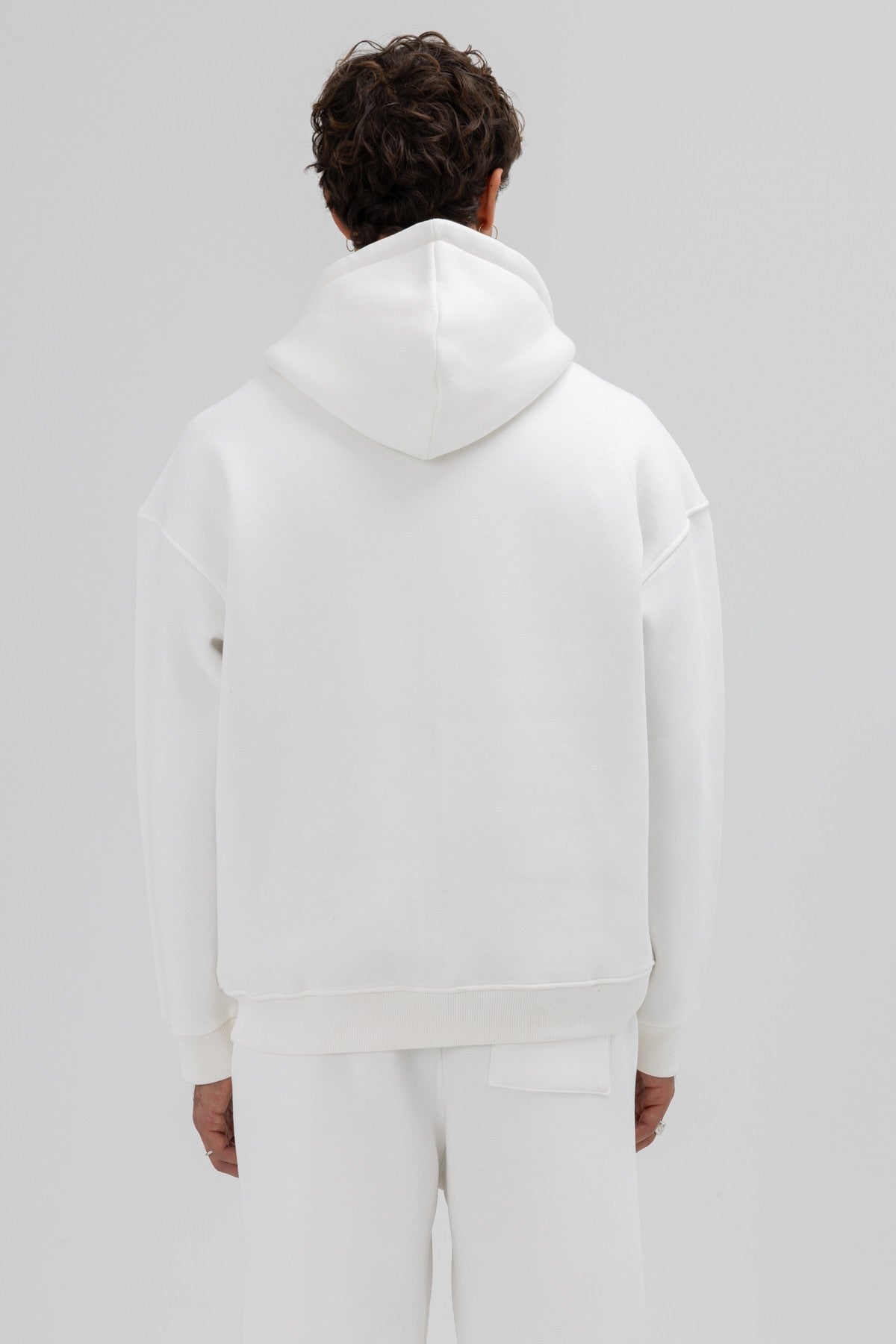 Basic Fermuarlı Oversize Kapüşonlu Sweatshirt