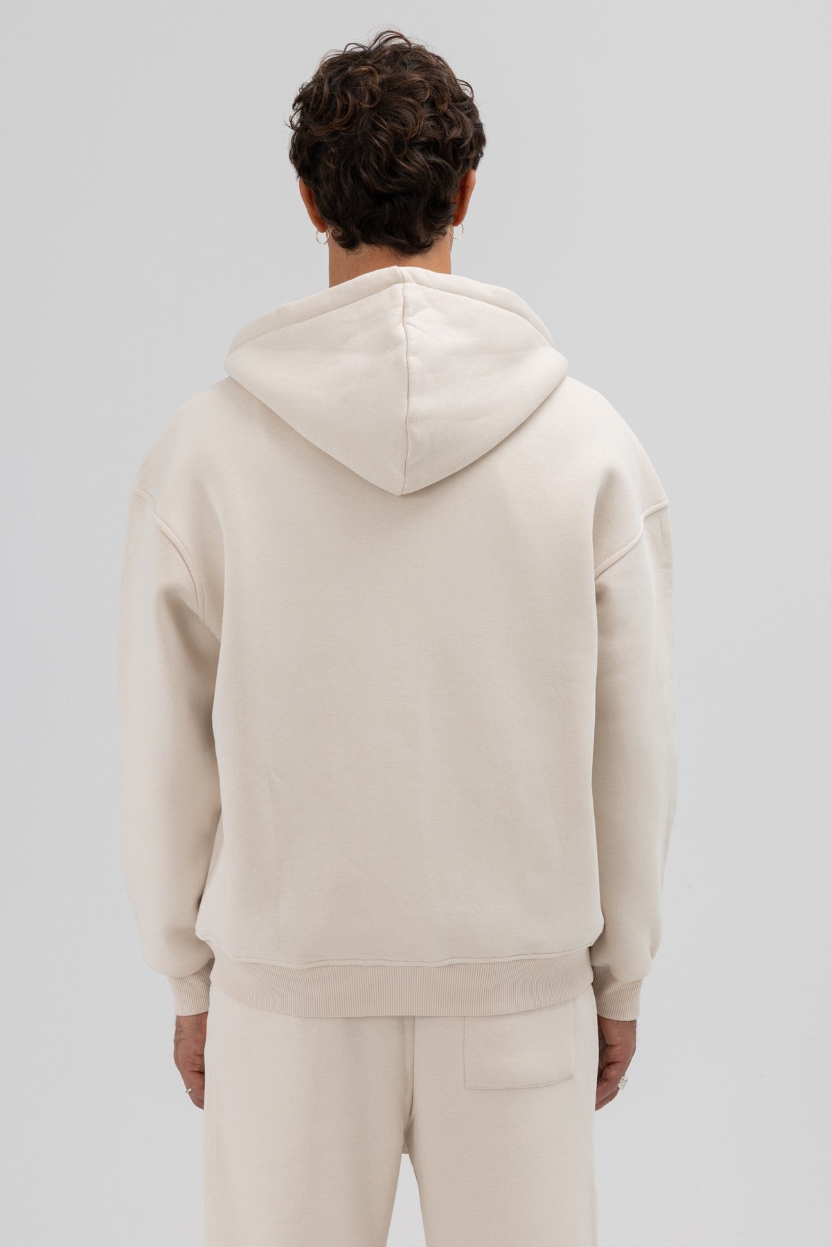 Basic Fermuarlı Oversize Kapüşonlu Sweatshirt