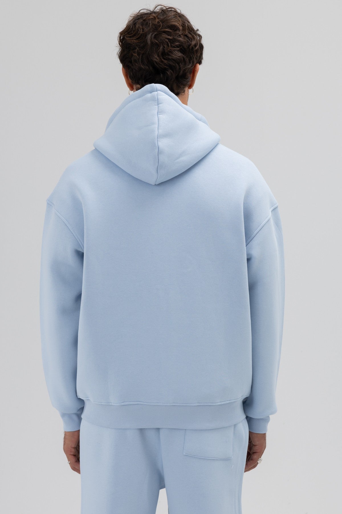 Basic Fermuarlı Oversize Kapüşonlu Sweatshirt