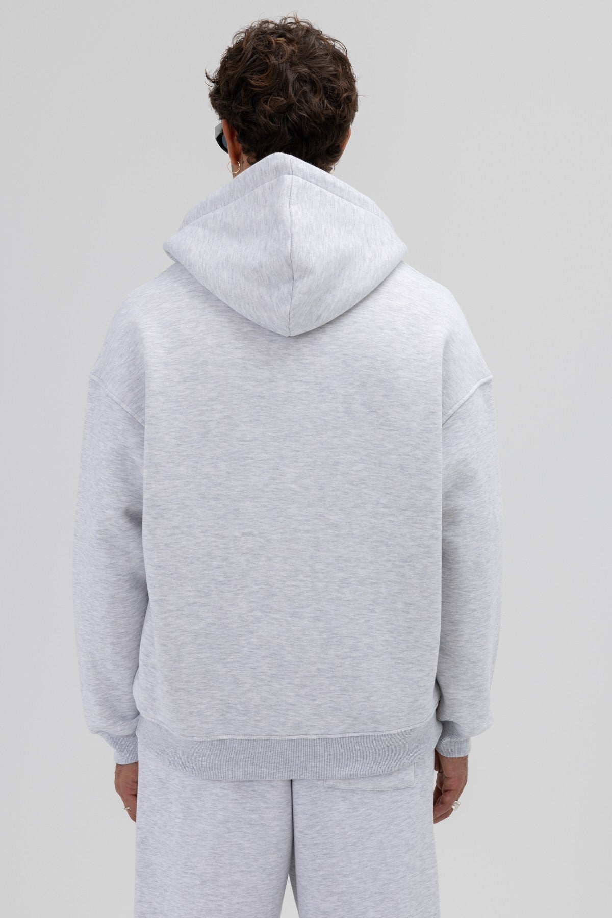 Basic Fermuarlı Oversize Kapüşonlu Sweatshirt