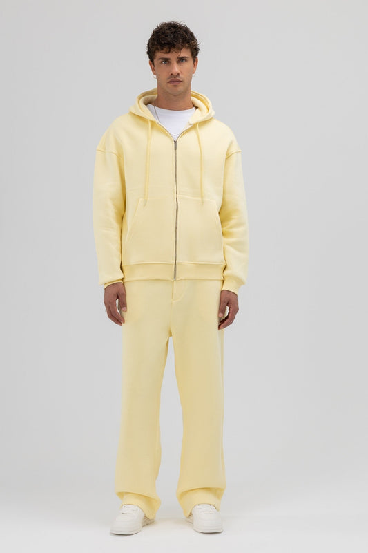 Basic Fermuarlı Oversize Kapüşonlu Sweatshirt