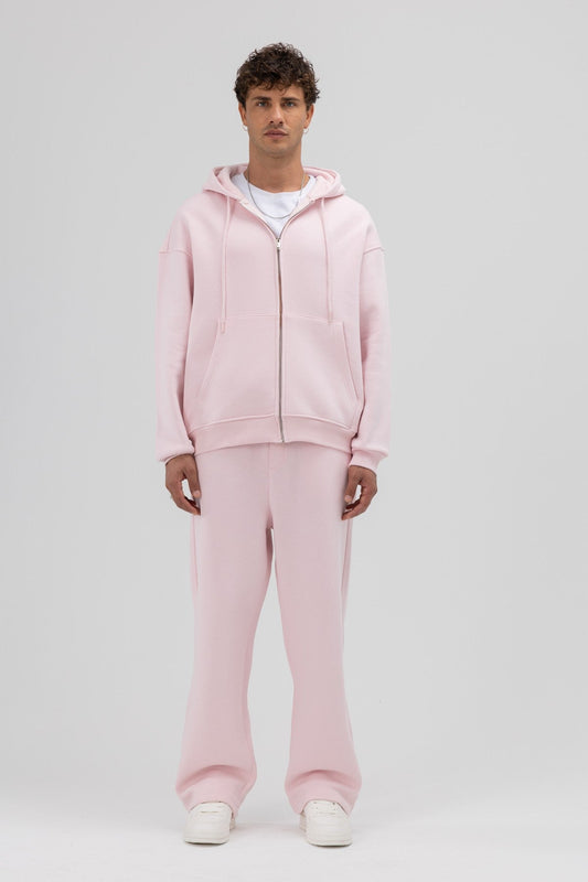 Basic Fermuarlı Oversize Kapüşonlu Sweatshirt