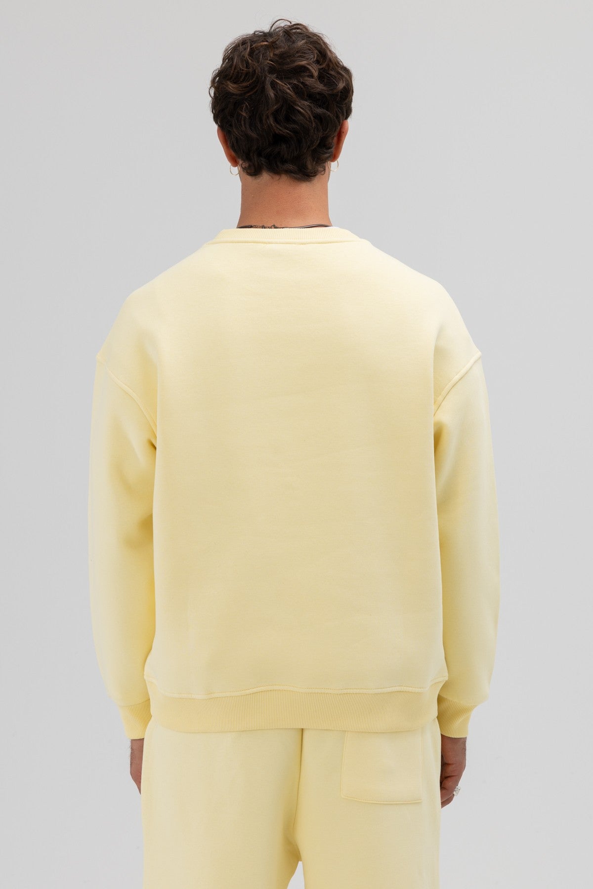 Basic Bisiklet Yaka Oversize Sweatshirt