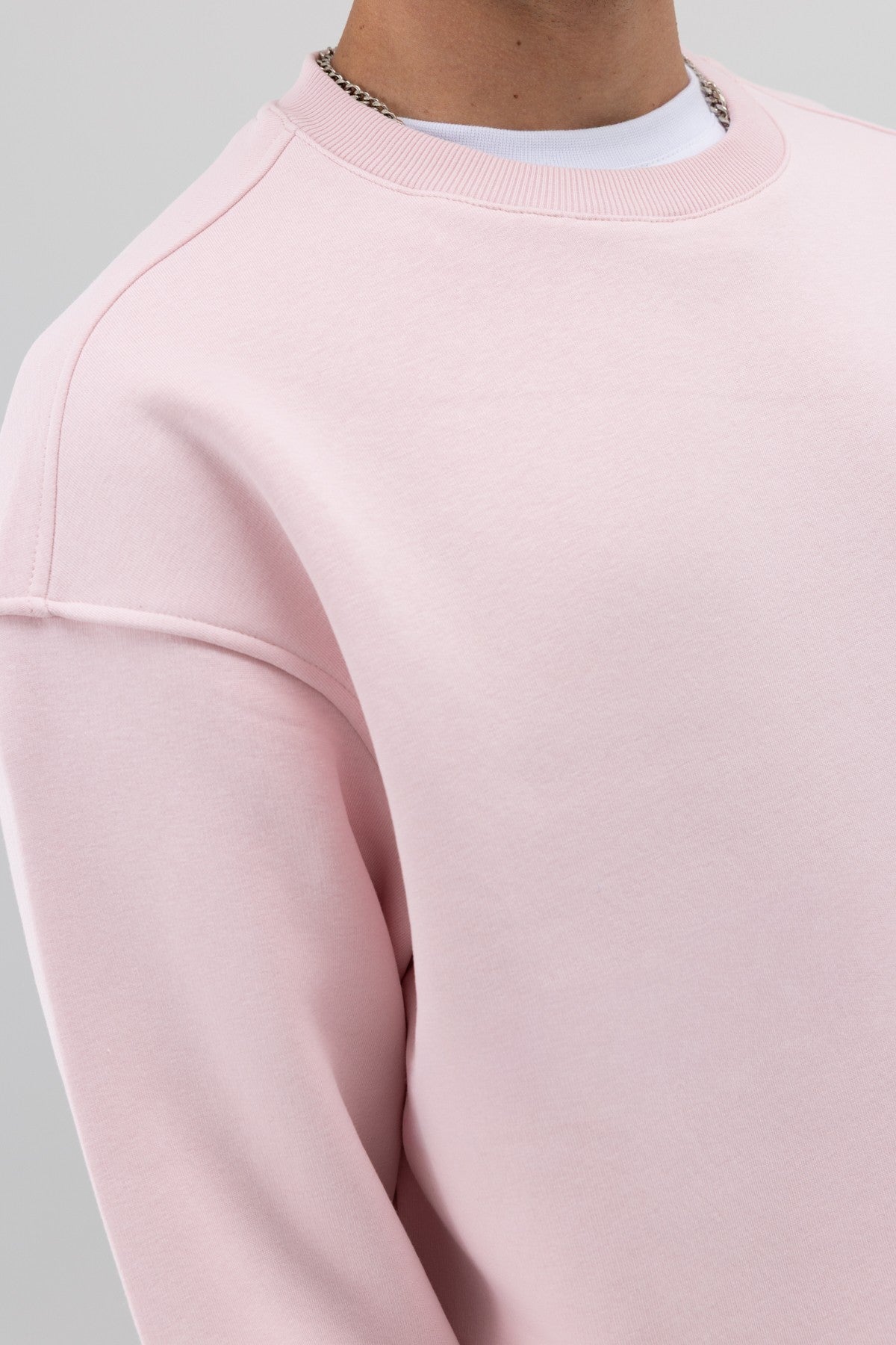 Basic Bisiklet Yaka Oversize Sweatshirt