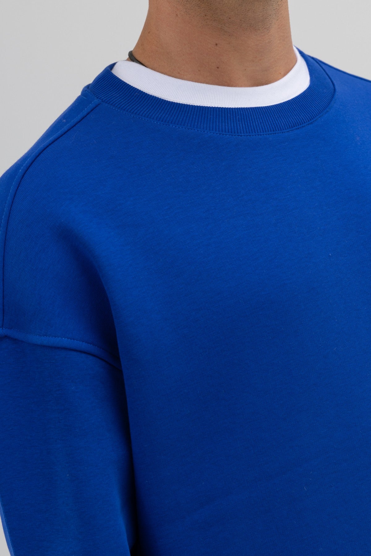 Basic Bisiklet Yaka Oversize Sweatshirt