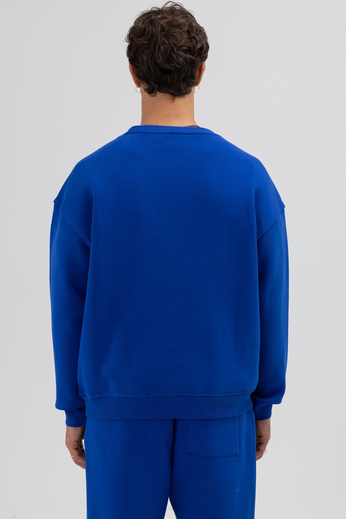 Basic Bisiklet Yaka Oversize Sweatshirt