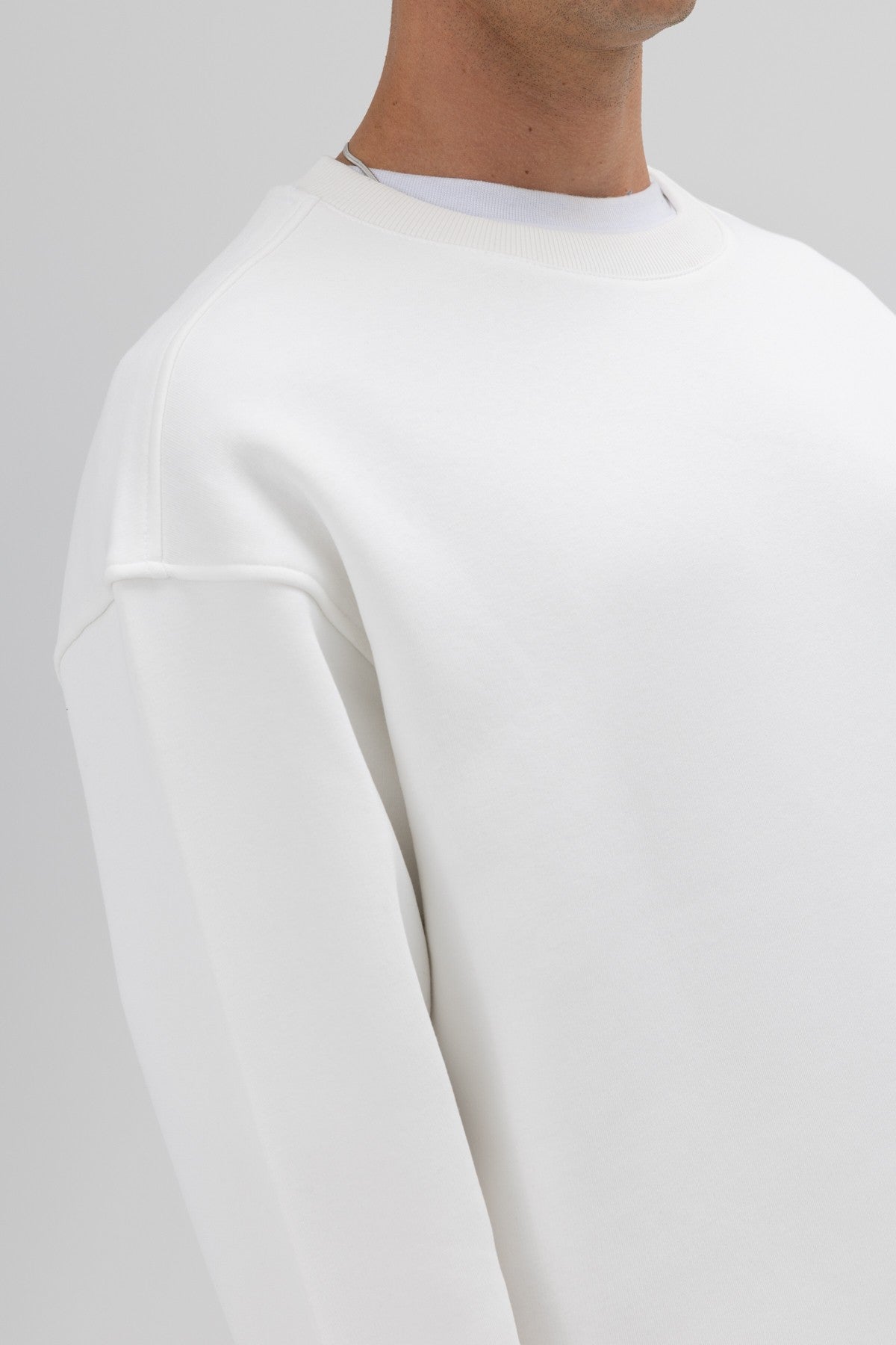 Basic Bisiklet Yaka Oversize Sweatshirt