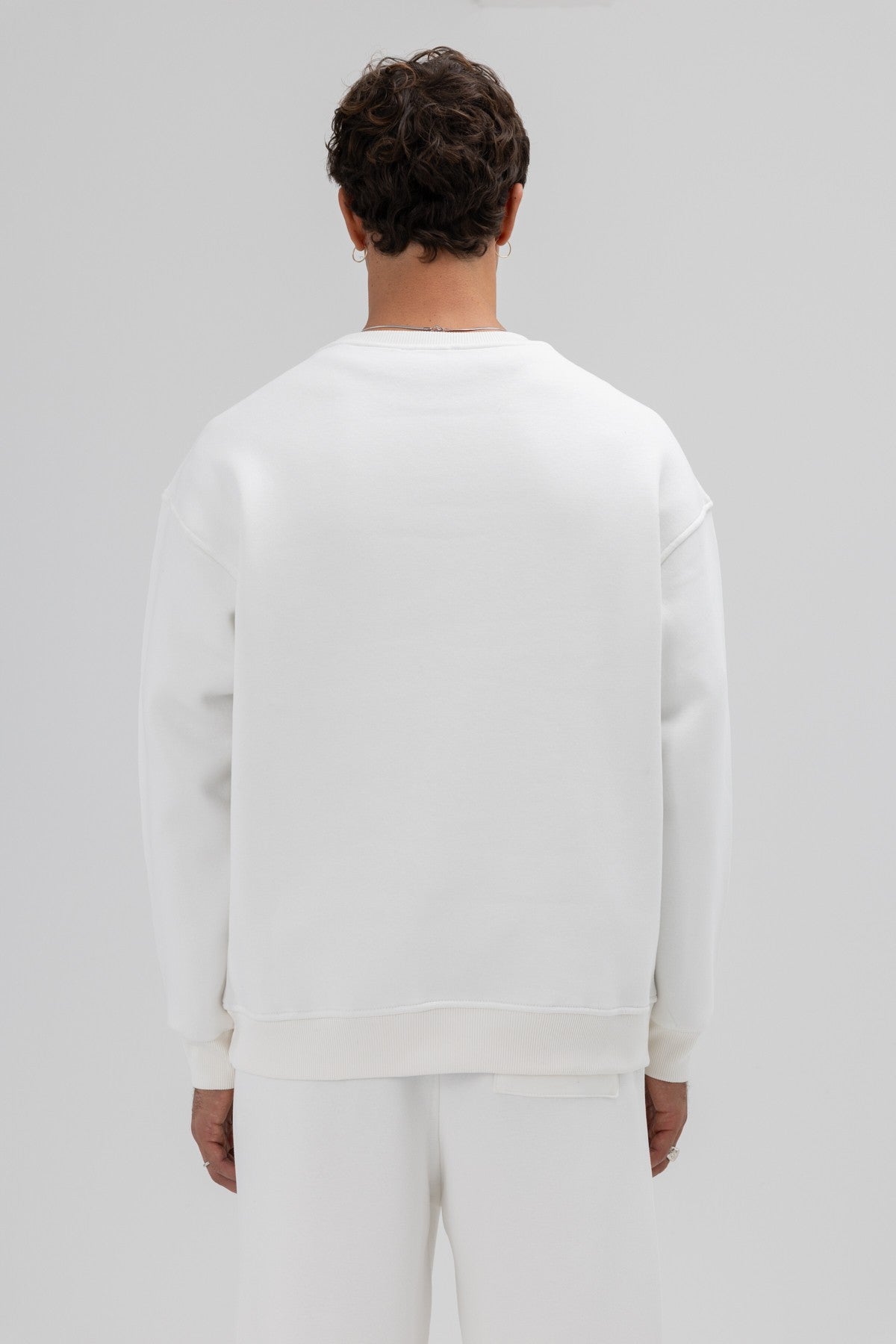Basic Bisiklet Yaka Oversize Sweatshirt