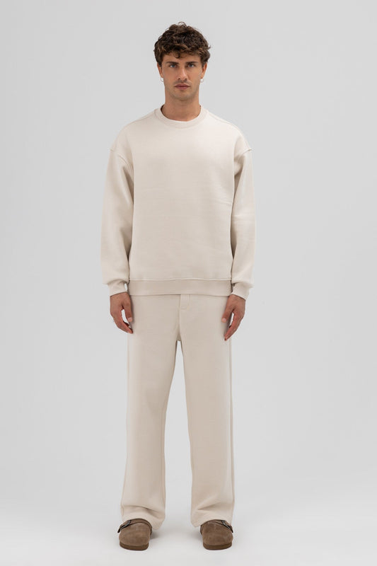 Basic Bisiklet Yaka Oversize Sweatshirt