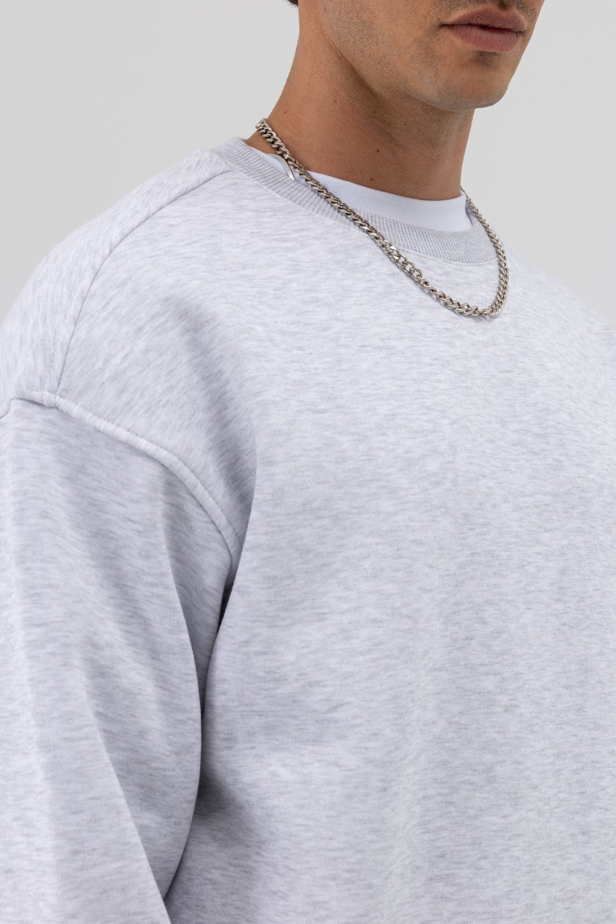Basic Bisiklet Yaka Oversize Sweatshirt