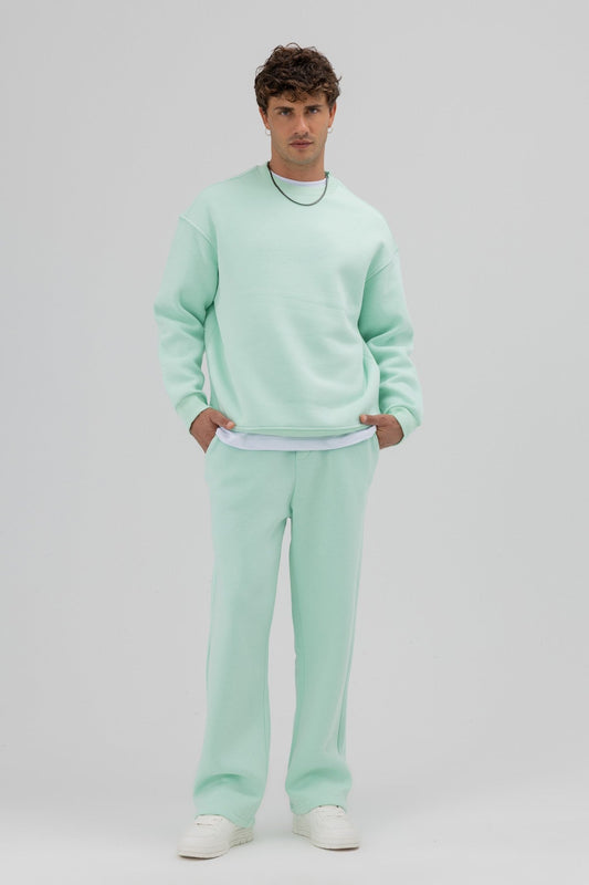 Basic Bisiklet Yaka Oversize Sweatshirt