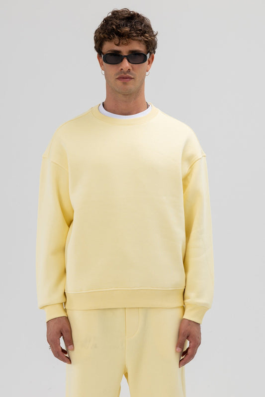 Basic Bisiklet Yaka Oversize Sweatshirt