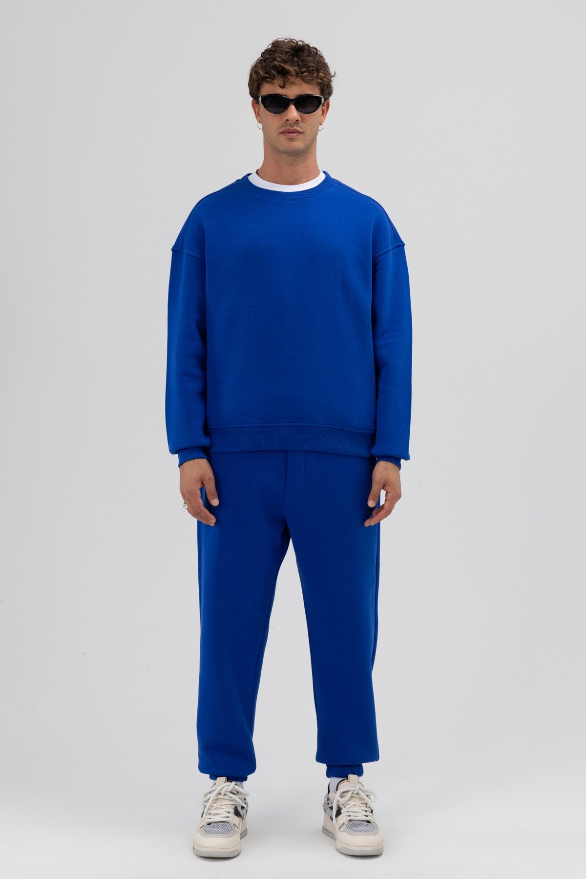 Basic Bisiklet Yaka Oversize Sweatshirt
