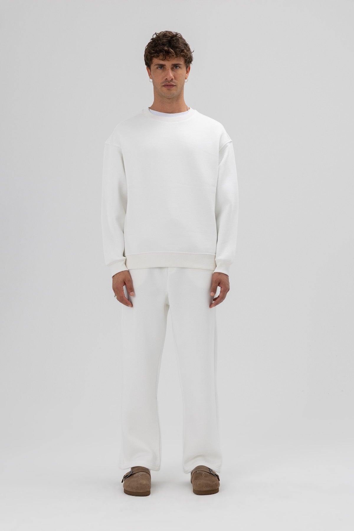 Basic Bisiklet Yaka Oversize Sweatshirt