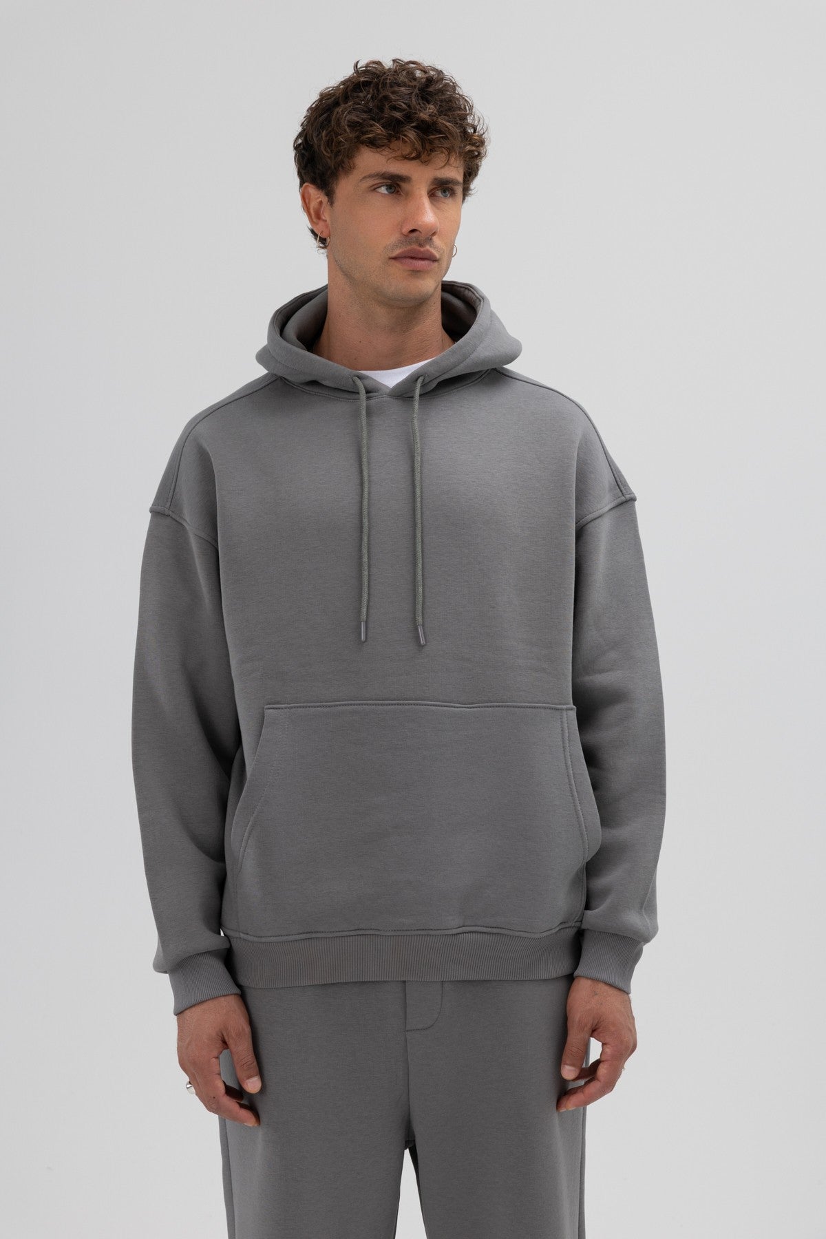 Basic Oversize Kapüşonlu Sweatshirt
