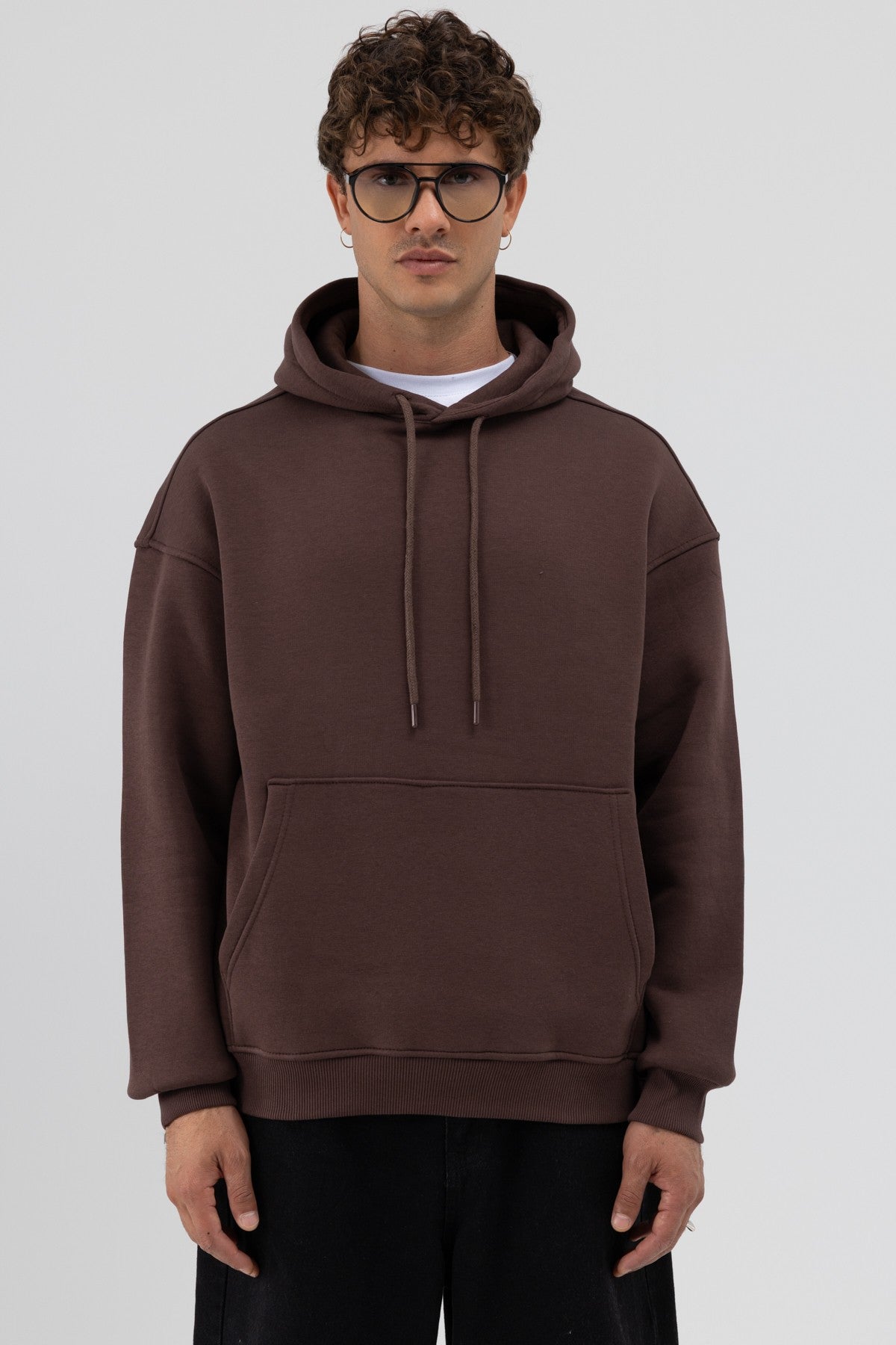 Basic Oversize Kapüşonlu Sweatshirt