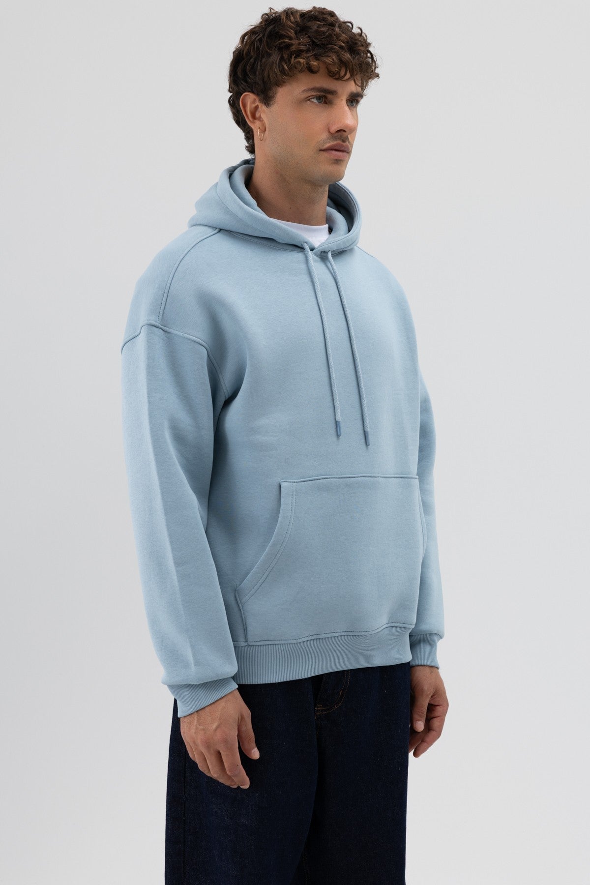 Basic Oversize Kapüşonlu Sweatshirt