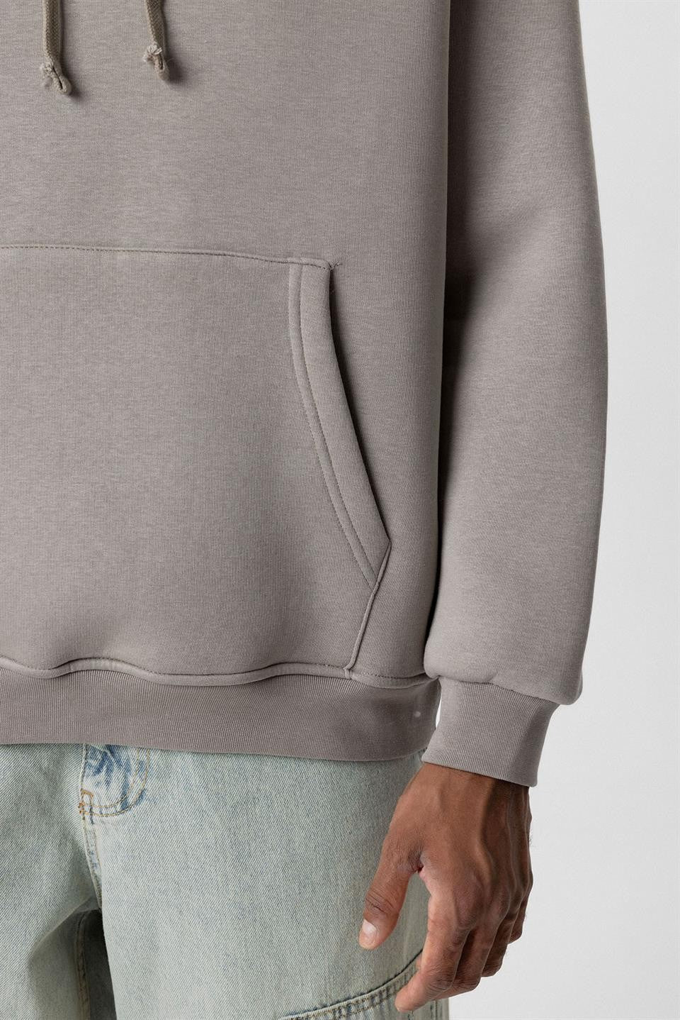 Basic Oversize Kapüşonlu Sweatshirt