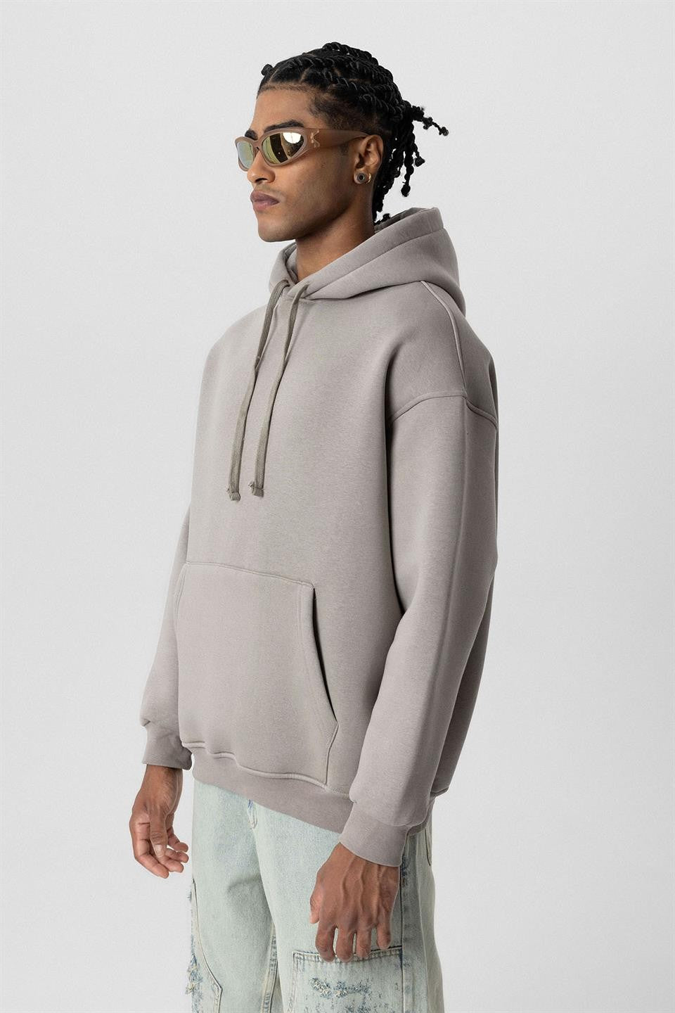 Basic Oversize Kapüşonlu Sweatshirt