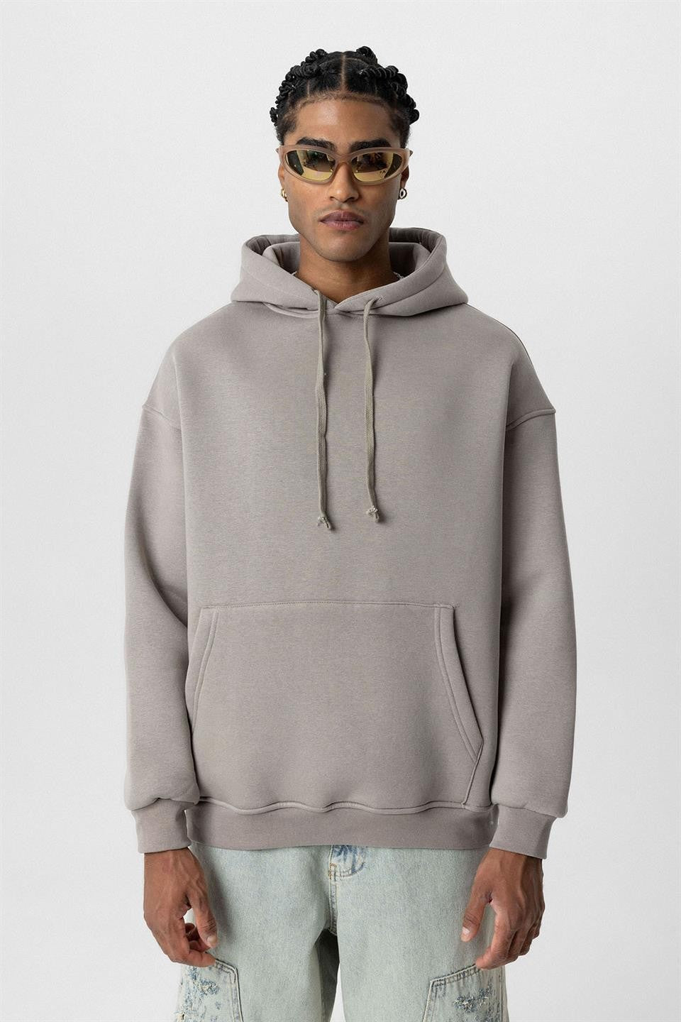 Basic Oversize Kapüşonlu Sweatshirt