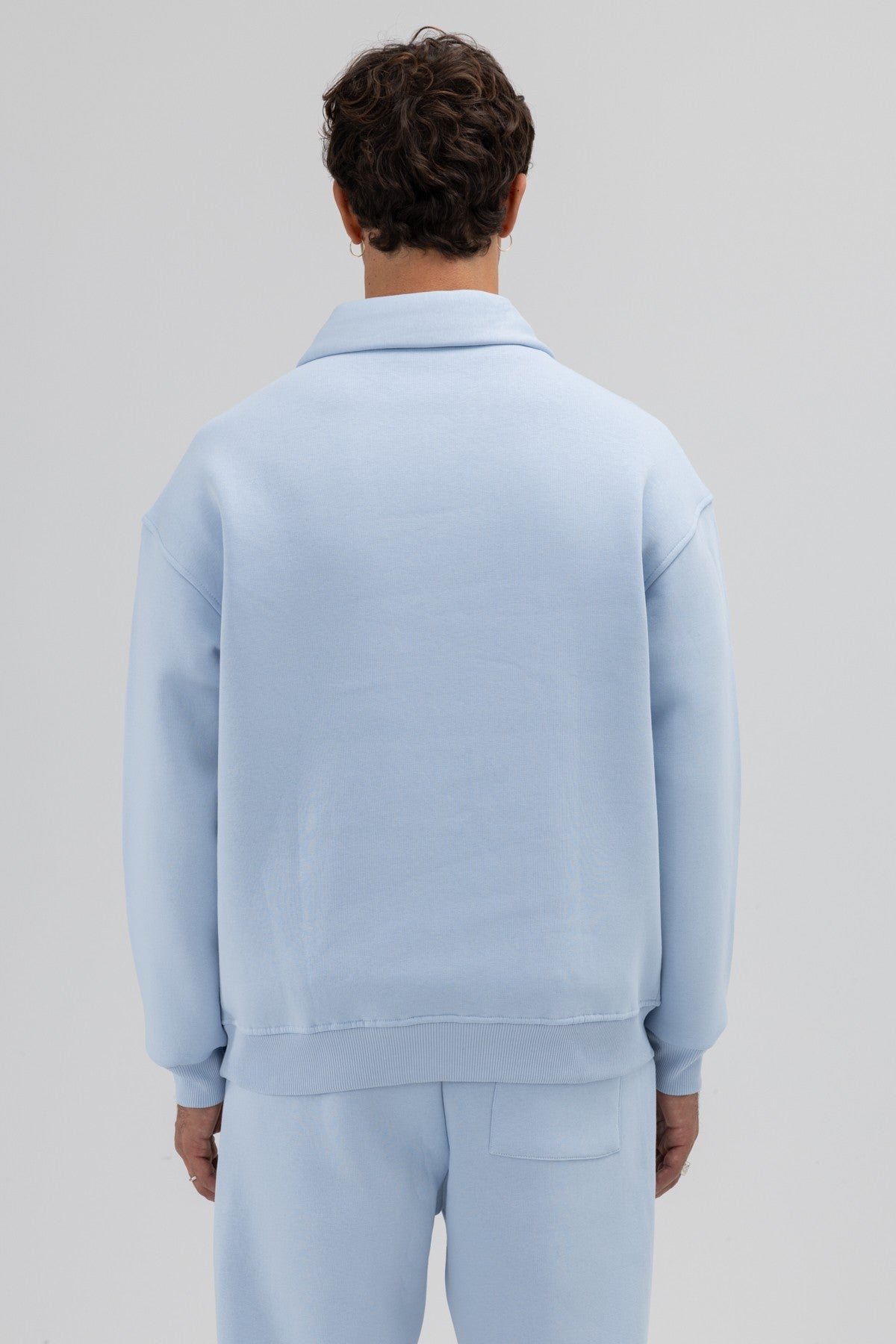 Oversize Fermuarlı Dik Yaka Sweatshirt