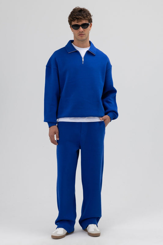 Oversize Fermuarlı Dik Yaka Sweatshirt