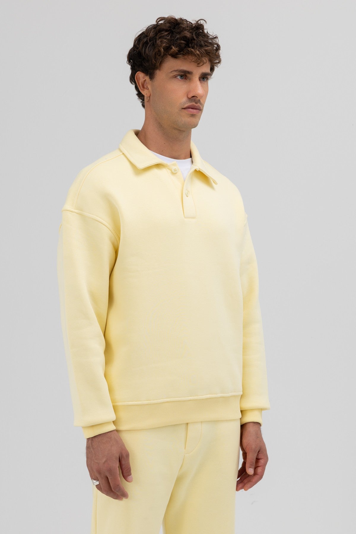 Basic Polo Yaka Sweatshirt