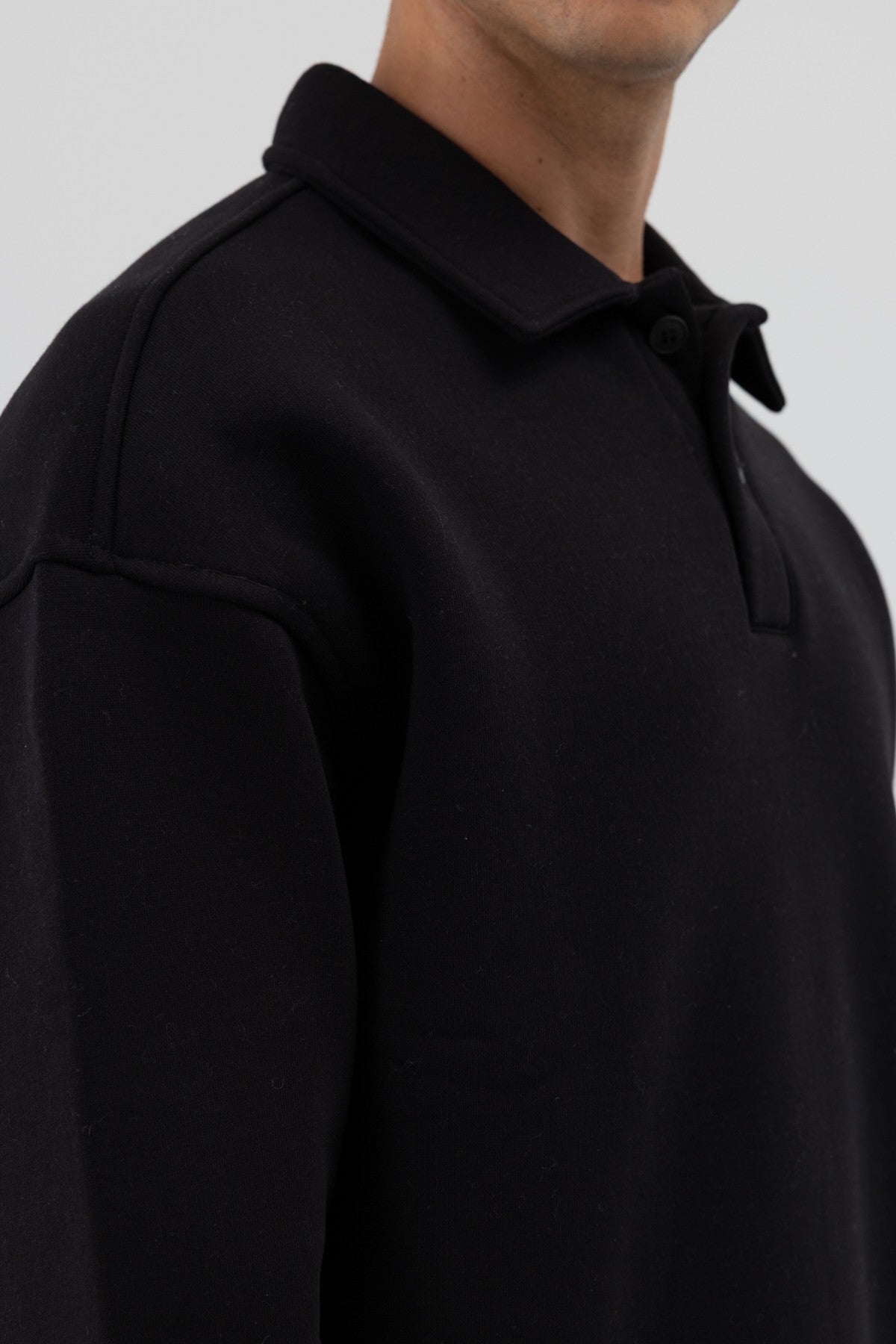 Basic Polo Yaka Sweatshirt