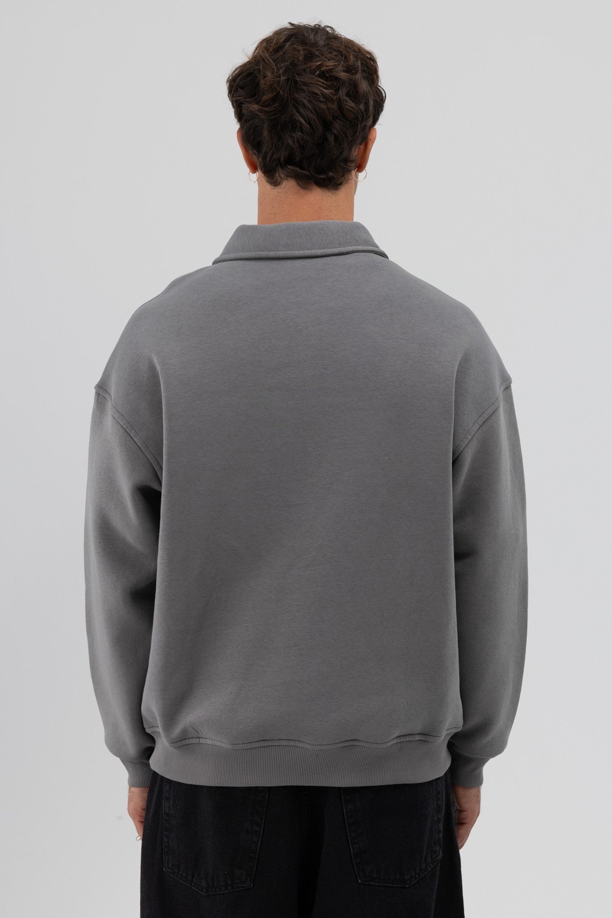Basic Polo Yaka Sweatshirt