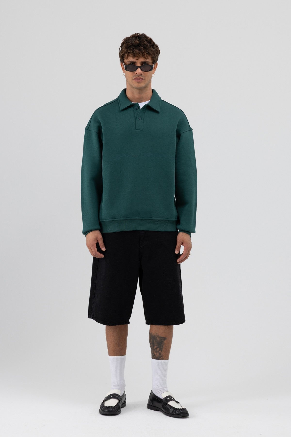 Basic Polo Yaka Sweatshirt