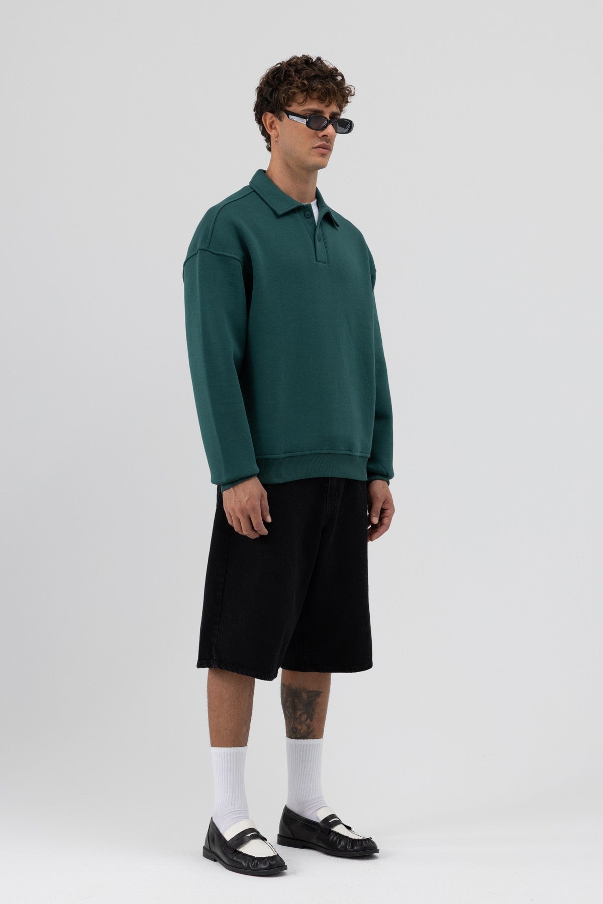 Basic Polo Yaka Sweatshirt
