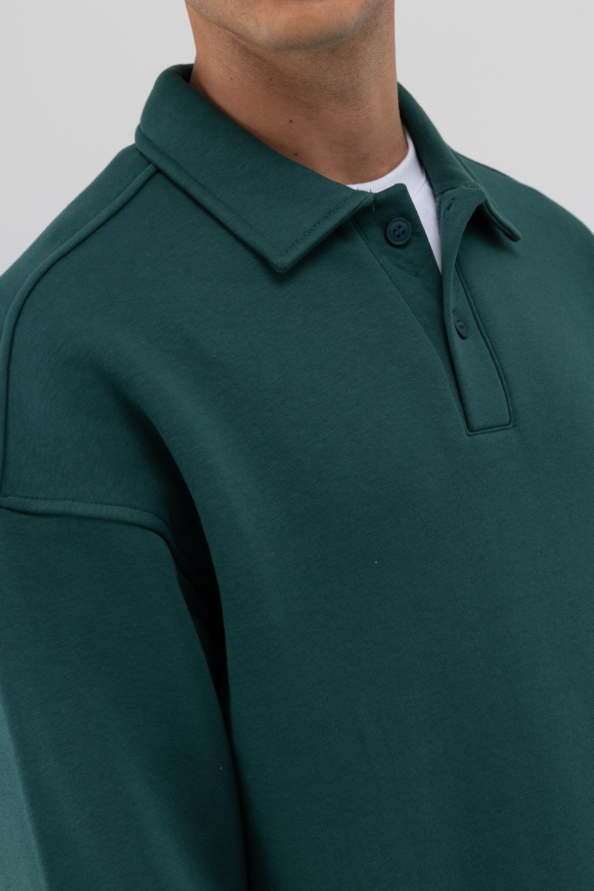 Basic Polo Yaka Sweatshirt
