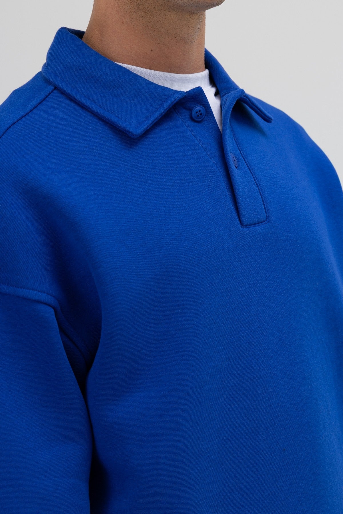 Basic Polo Yaka Sweatshirt
