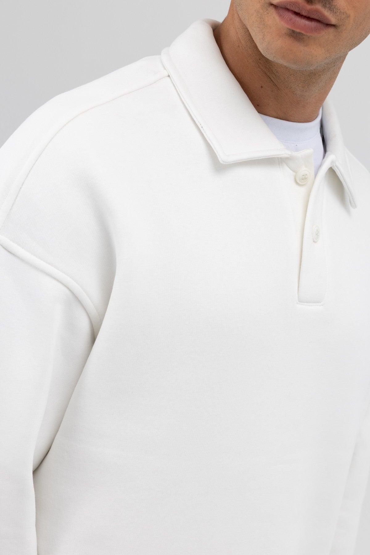 Basic Polo Yaka Sweatshirt