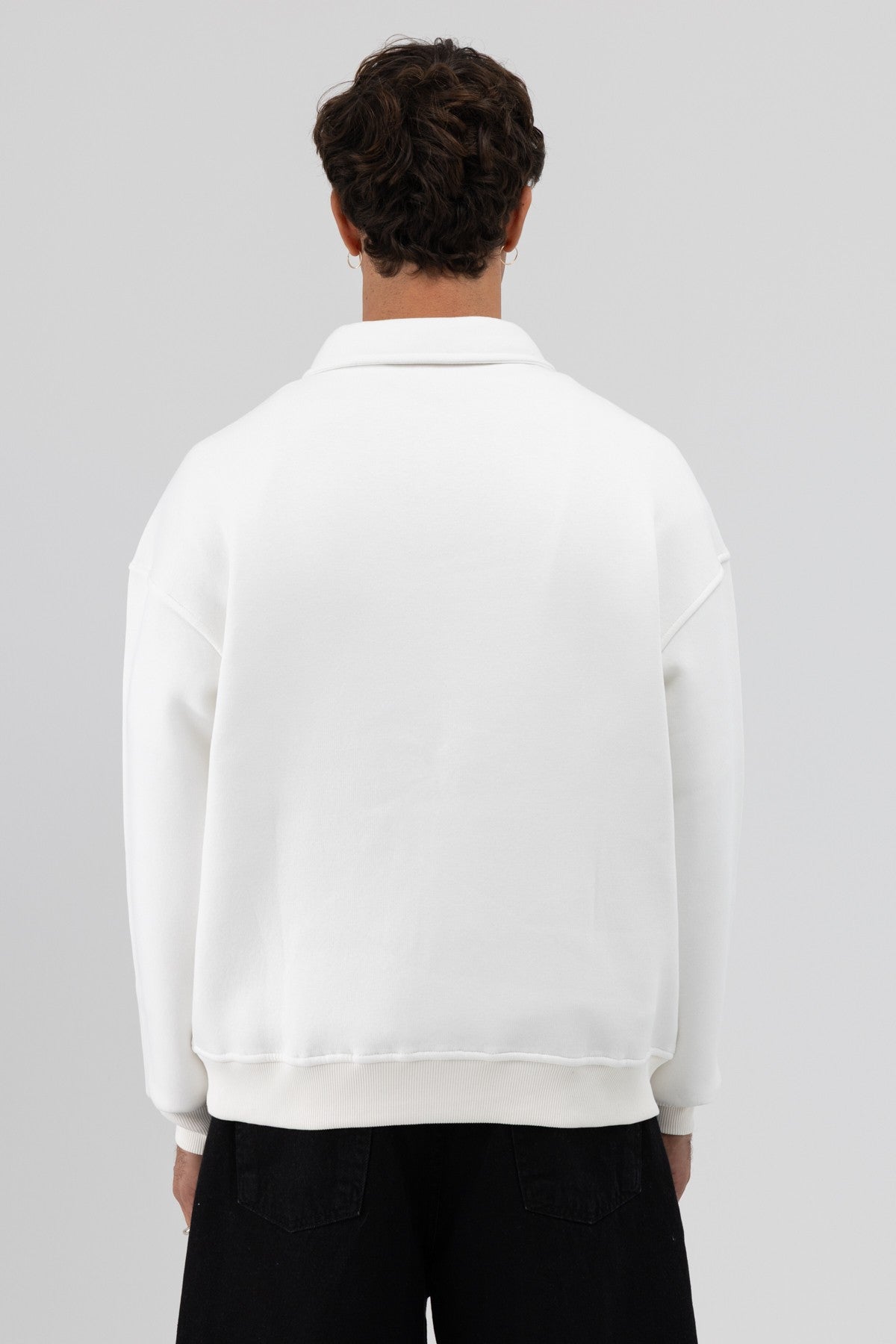 Basic Polo Yaka Sweatshirt