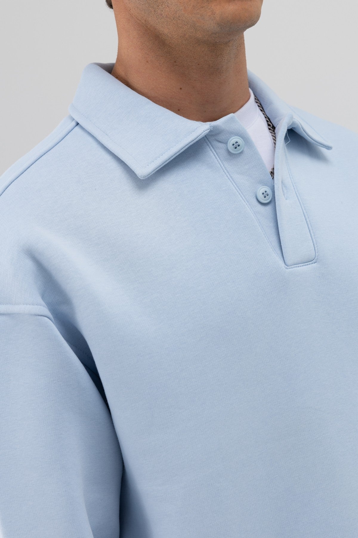 Basic Polo Yaka Sweatshirt