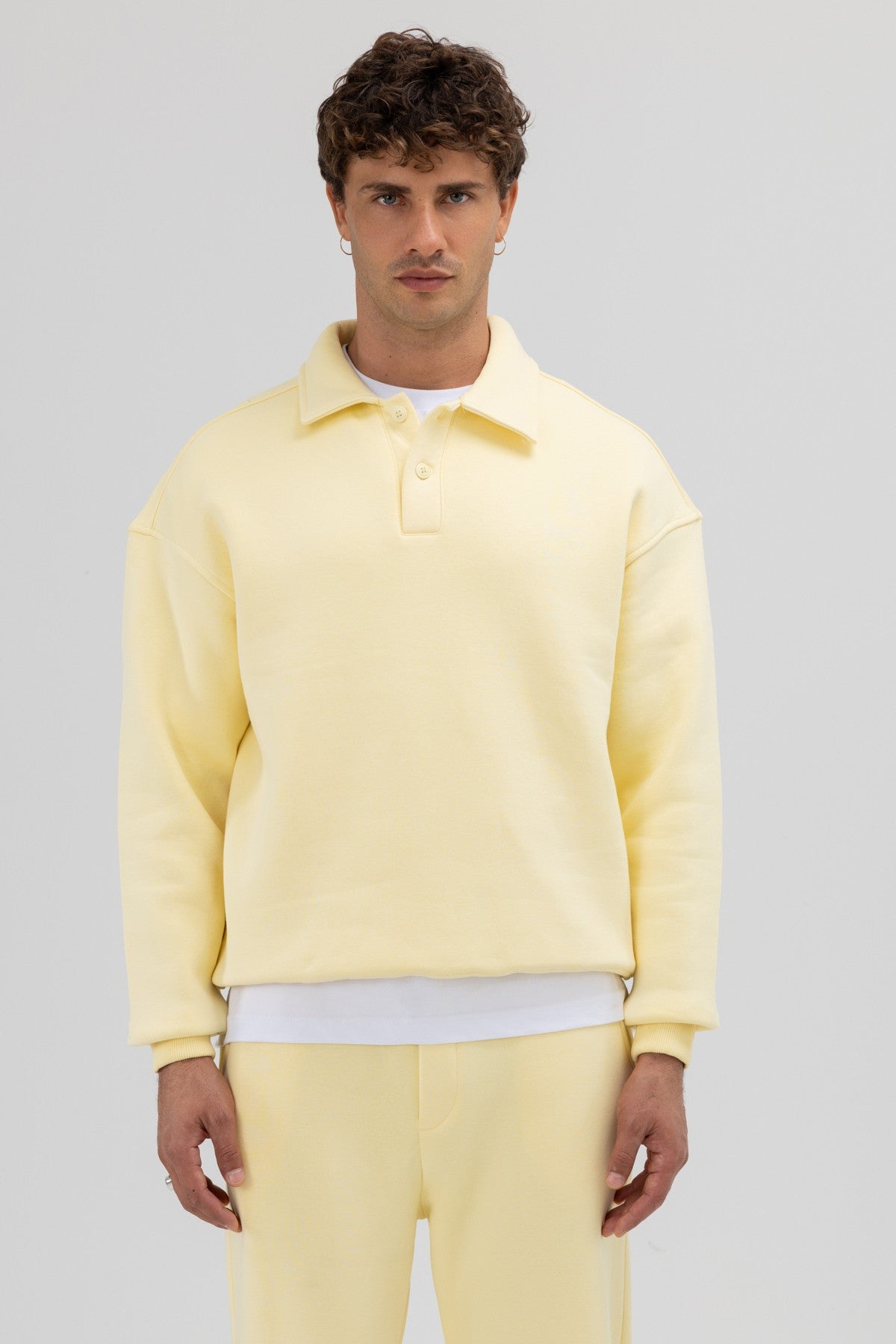 Basic Polo Yaka Sweatshirt