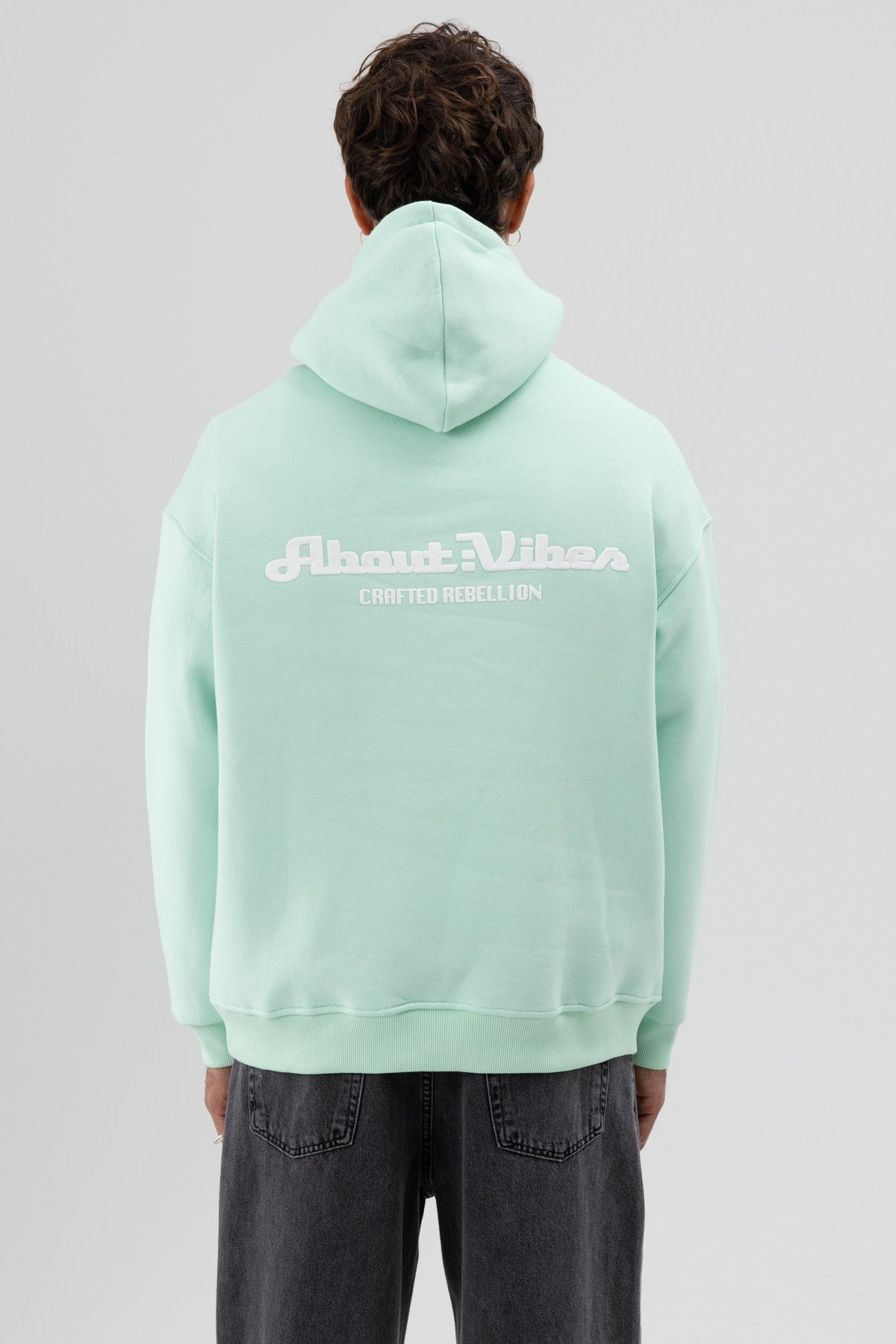 Oversize Kapüşonlu Baskılı Sweatshirt
