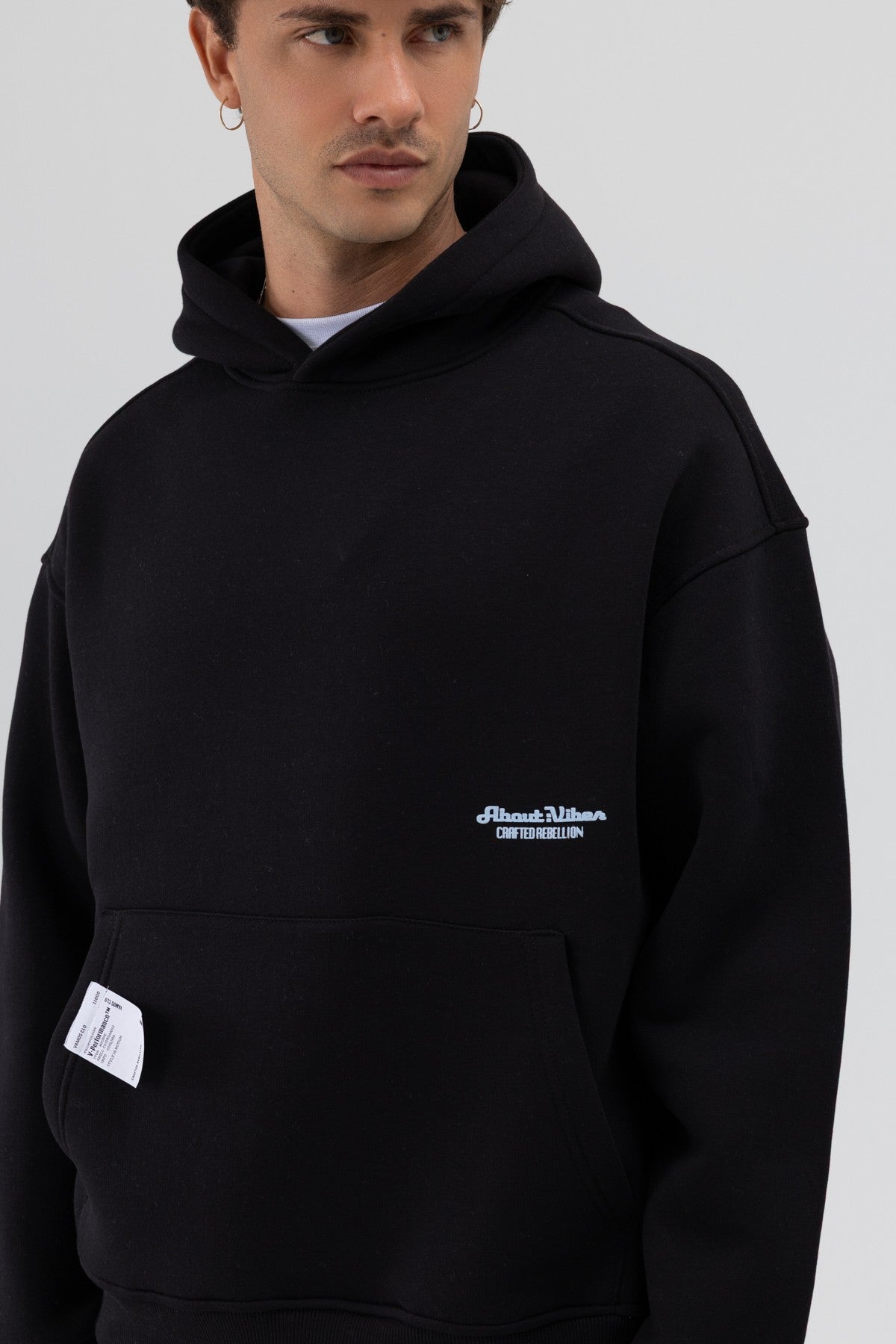Oversize Kapüşonlu Baskılı Sweatshirt